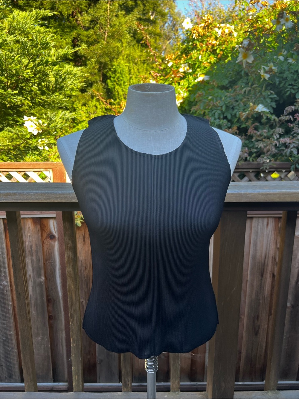 Sleeveless pleated Black Women's Top - Classic Tank